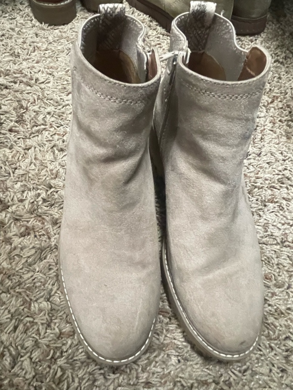 Universal Thread Suede Ankle Boots in Light Taupe